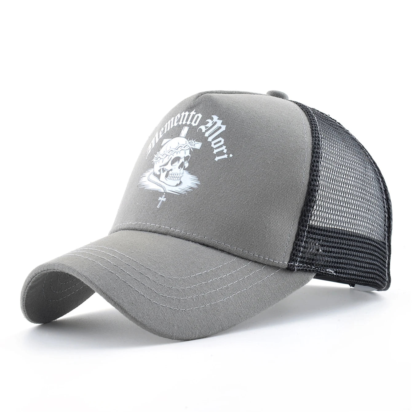 Summer Baseball Cap Outdoor Breathable Mesh Trucker Cap Men Women Printing Skull Snapback Hip Hop Caps Adjustable Visor Cap