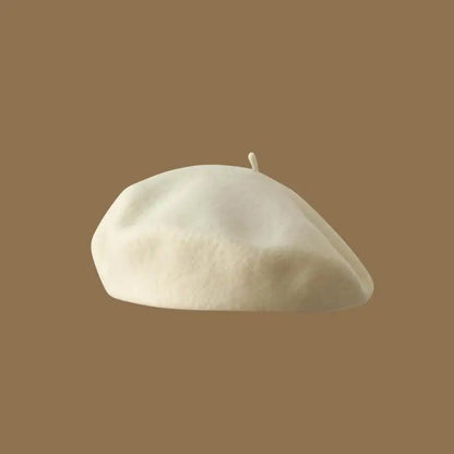 Wool Beret Hat Women French Beret Vintage Painter Cap Girl Solid Female Beret Femme Retro Casual Beanie Mushroom Hat Bonnet