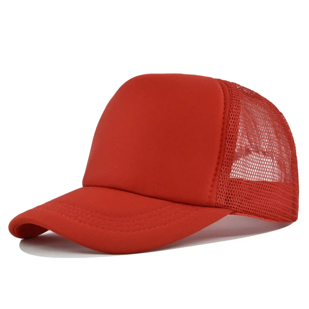 Solid Color Unisex Cheaper 5 Panel Trucker Hat For Adult Summer Net Baseball Cap Men Women Blank Mesh tentacle Sun Hat Visor