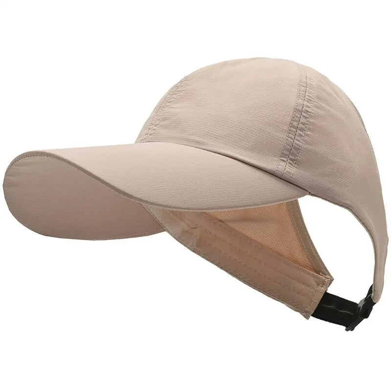 Women’s Ponytail Bucket Hat Quick Dry UV Protection Sunshade Summer Hat