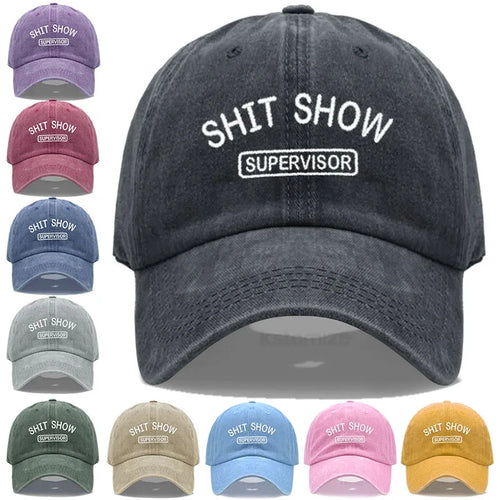 Men's Baseball Cap Women's Sport Golf Caps for Man Washed Cotton SHIT SHOW SUPERVISOR Embroidery Dad Hat Sun Hats Dropshipping