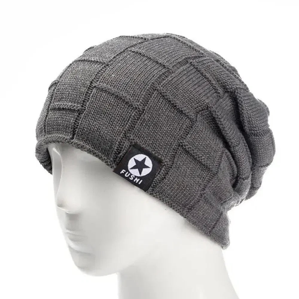 New Unisex Fleece Lined Beanie Hat Knit Wool Warm Winter Hat Thick Soft Stretch Hat For Men And Women Fashion Skullies & Beanie