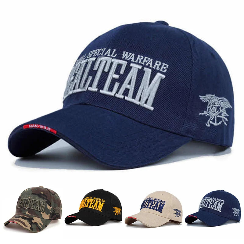 Unisex SEALTEAM Letter Embroidery Baseball Caps Spring and Autumn Outdoor Adjustable Casual Hats Sunscreen Hat