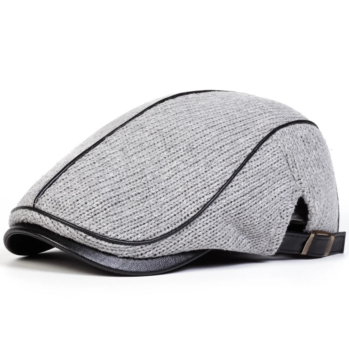Men Autumn and Winter Warm Knitting Newsboy Caps British Painters Hats Side Buckle Adjustable Flat Cap Hip Hop Berets