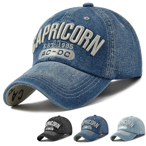 Unisex CAPRICORN Letter Embroidery Baseball Caps Spring Autumn Outdoor Sunscreen Hat Adjustable Casual Trucker Hats