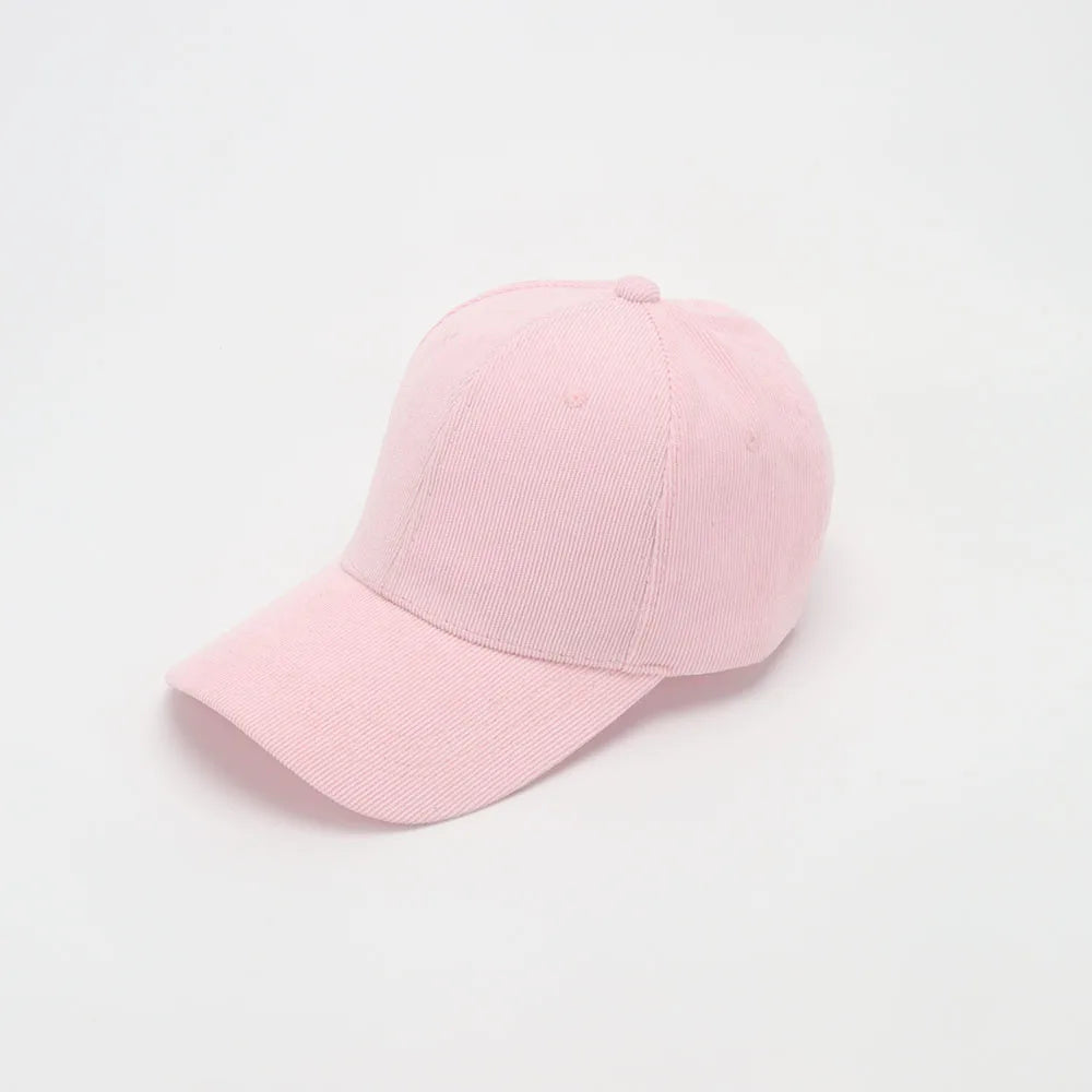 Corduroy Baseball Cap Women's Retro Solid Color Dad Hat Autumn Winter Hats For Men Women Unisex Casual Keep Warm Curved Brim