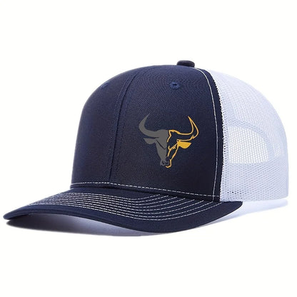 Bull Head Print Breathable Mesh Hats Summer Richardson Truck Driver Hat Men Women Outdoor Baseball Cap Fishing Peaked Caps