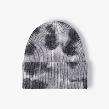High Quality Fashion Women Men Autumn Winter Warm Beanie Hat Tie Dye Lady Male Knitted Wool Beanies Hat Cap For Women Men