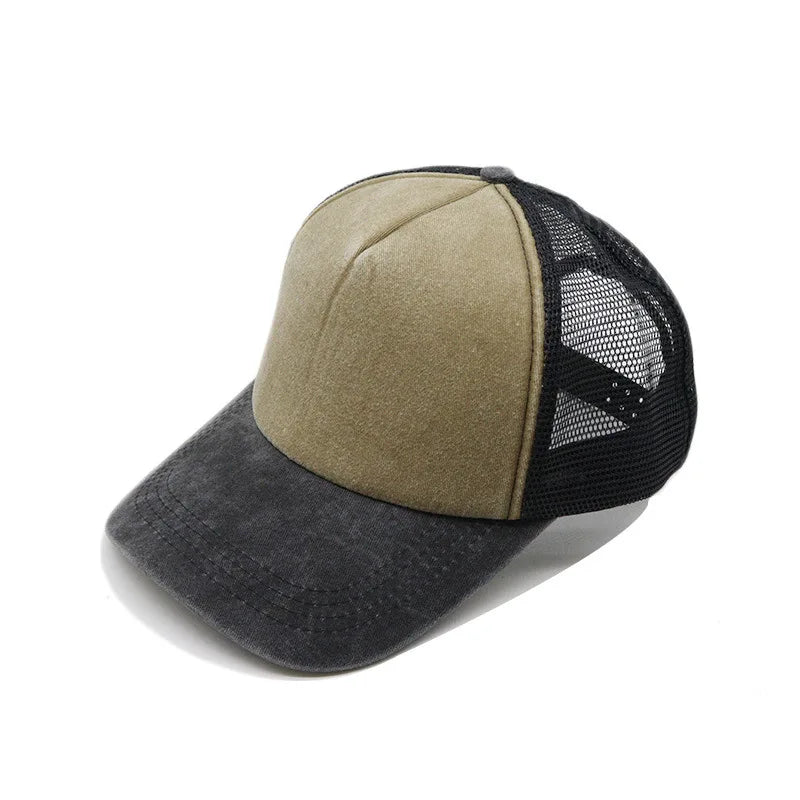 1pcs Baseball Cap Men's Summer Breathable Mesh Sun Hat Unisex Cotton Snapback Cap Truck Caps Visor