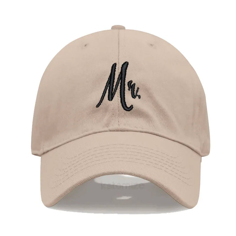 Matching Mr. & Mrs. Baseball Cap Men's Women's Cotton Embroidery Sport Golf Caps Bridal Gift Newlywed Honeymoon Wedding Gift
