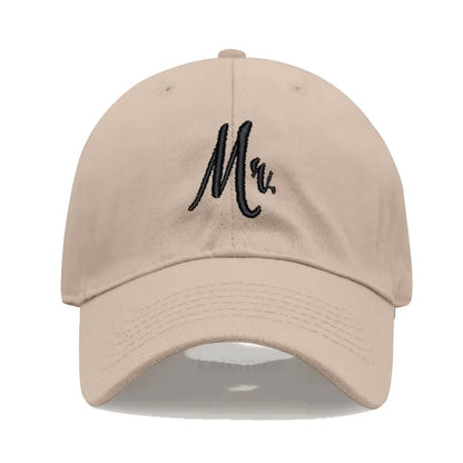 Matching Mr. & Mrs. Baseball Cap Men's Women's Cotton Embroidery Sport Golf Caps Bridal Gift Newlywed Honeymoon Wedding Gift