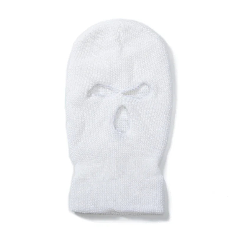 Hot Sale Unisex Balaclava Full Cover Style Ski Mask Hat 3 Holes Winter Hat Tactical Windproof Ribbed Knit Beanie Winter Warm Cap