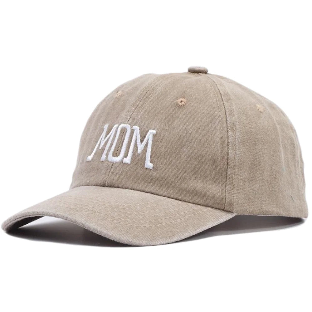 Hot Sale Unisex Washed Cotton Cap DAD MOM Embroidery Baseball Cap Outdoor Couple Chic Dad Hats