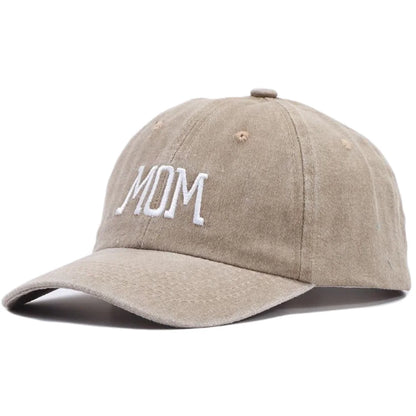 Hot Sale Unisex Washed Cotton Cap DAD MOM Embroidery Baseball Cap Outdoor Couple Chic Dad Hats