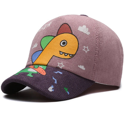 Kids Cartoon Dinosaur Baseball Cap Cute Color Block Sun Hat for Children