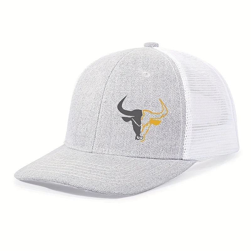 Bull Head Print Breathable Mesh Hats Summer Richardson Truck Driver Hat Men Women Outdoor Baseball Cap Fishing Peaked Caps