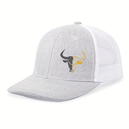 Bull Head Print Breathable Mesh Hats Summer Richardson Truck Driver Hat Men Women Outdoor Baseball Cap Fishing Peaked Caps