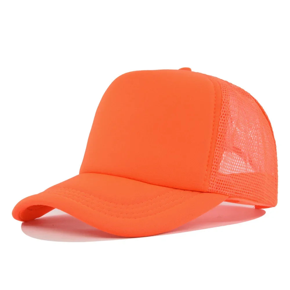 Solid Color Unisex Cheaper 5 Panel Trucker Hat For Adult Summer Net Baseball Cap Men Women Blank Mesh tentacle Sun Hat Visor