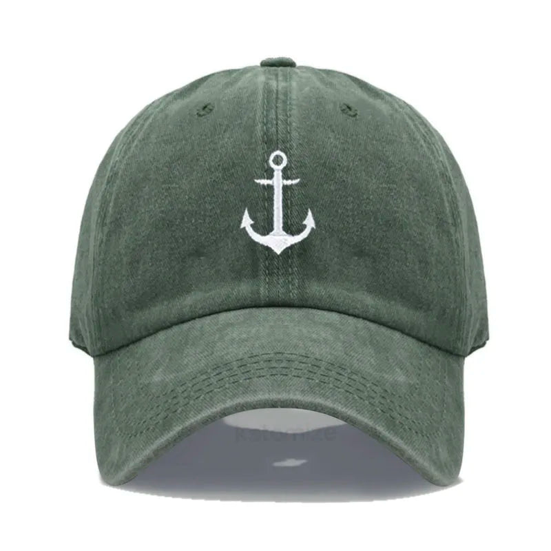 Anchor Embroidered Baseball Cap for Women Men Fashion Adjustable Soft Washed Cotton Dad Hat Unisex Classic Golf Caps