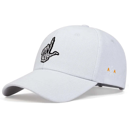 Unisex Skeleton Fingers Embroidery Baseball Caps Spring Autumn Outdoor Adjustable Casual Hats Sunscreen Hat