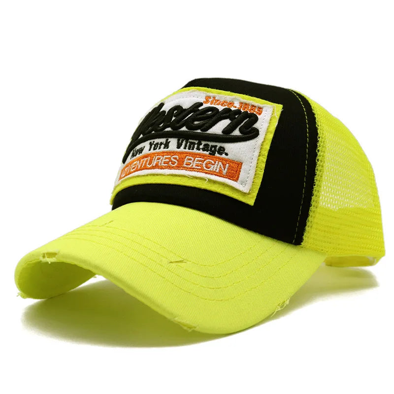 Unisex Trucker Hat Men Letter Embroidery Baseball Cap Outdoor Sport Cap