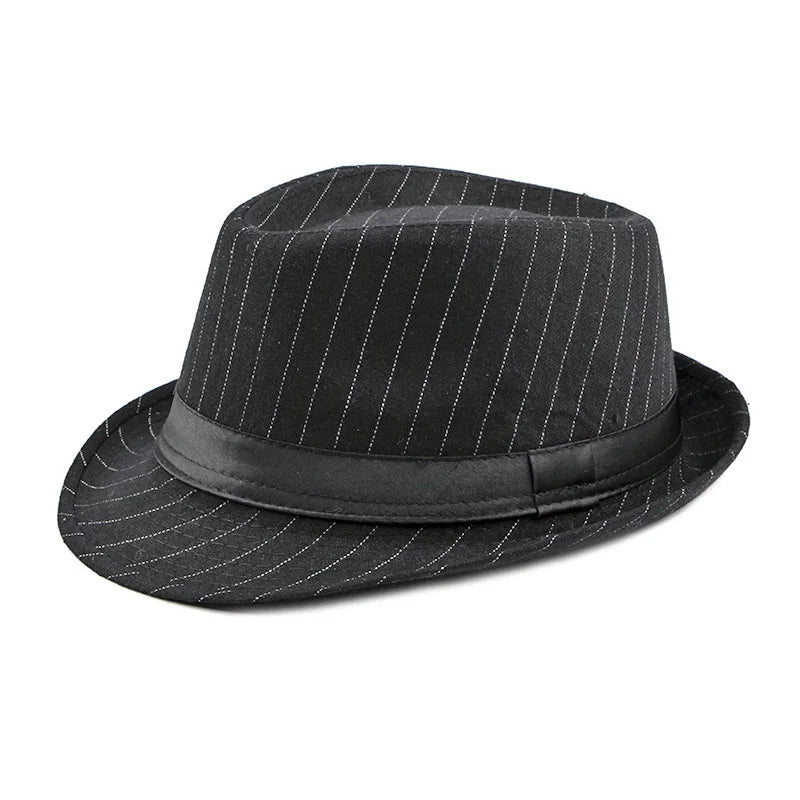 Spring Summer New Vintage Checked Top Hat Men's Middle-aged and Elderly Woolen Gentleman's Hat Jazz Hat