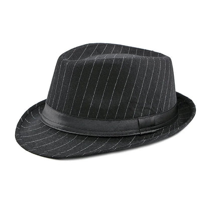 Spring Summer New Vintage Checked Top Hat Men's Middle-aged and Elderly Woolen Gentleman's Hat Jazz Hat