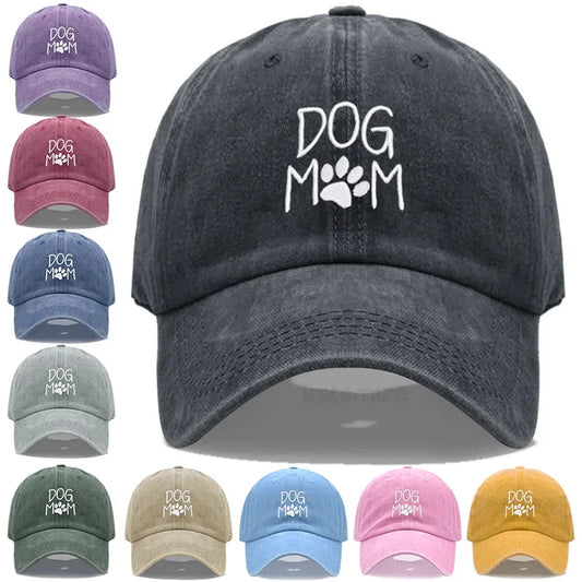 Dog Mom Embroidered Baseball Cap for Women Men Fashion Adjustable Soft Cotton Dad Hat Unisex Classic Golf Caps