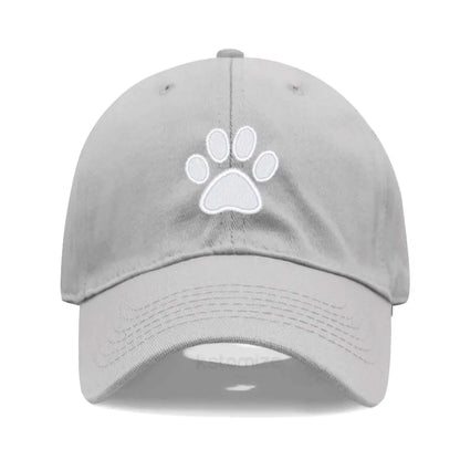 Dog Paw Embroidered Baseball Cap for Women Men Fashion Adjustable Washed Cotton Dad Hat Unisex Classic Golf Caps
