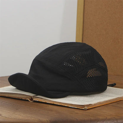 Unisex Japanese Quick-Dry Baseball Cap – Breathable Short Brim Summer Hip-Hop Sun Hat