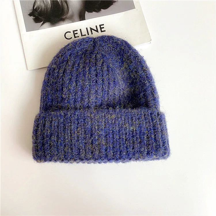 Purple Hat Versatile Knitted Hat, Fashionable Foreign-style Melon Fur Hat, Wool Hat