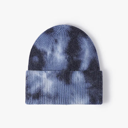 High Quality Fashion Women Men Autumn Winter Warm Beanie Hat Tie Dye Lady Male Knitted Wool Beanies Hat Cap For Women Men
