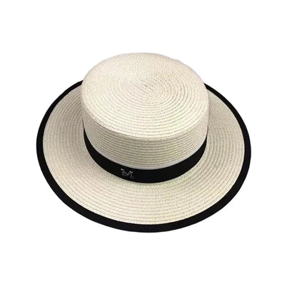 Women's Spring and Summer British Houndstooth Top Hats Seaside Sun Protection Beach Sun Hats Vacation Casual Top Hats