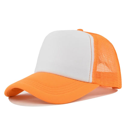Solid Color Unisex Cheaper 5 Panel Trucker Hat For Adult Summer Net Baseball Cap Men Women Blank Mesh tentacle Sun Hat Visor
