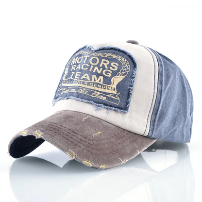 Vintage Washed Denim Baseball Cap For Men And Women Snapback Trucker Hat With Letter Patch Spring Autumn Unisex Hip Hop Cap