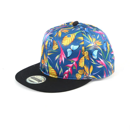 New Hip Hop Flat Brim Baseball Cap Hawaiian Digital Printing Coconut Tree Snapback Hat Summer Outdoor Sunscreen Sport Beach Caps