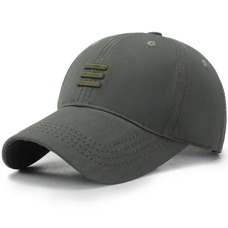 Unisex Three-Line Embroidered Baseball Cap Adjustable Casual Sun Protection Hat