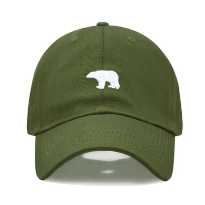 little Bear Embroidery Baseball Cap for Women Men Fashion Adjustable Soft Washed Cotton Dad Hat Unisex Classic Golf Caps