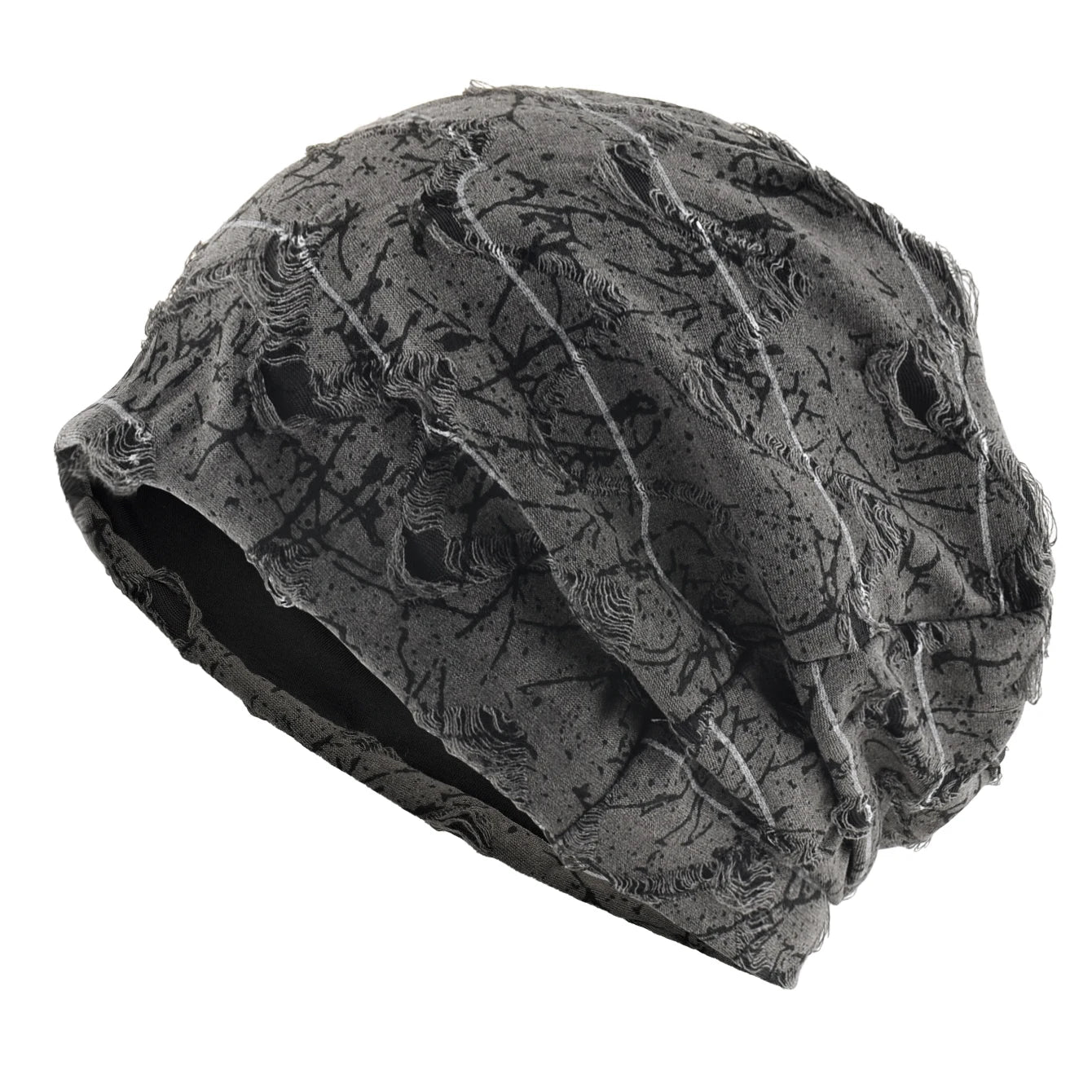 Distressed marble print Beanie Men Unisex Vintage Streetwear Hip Hop Hat Women's Spring Fall Knit Cap For Casual Sport