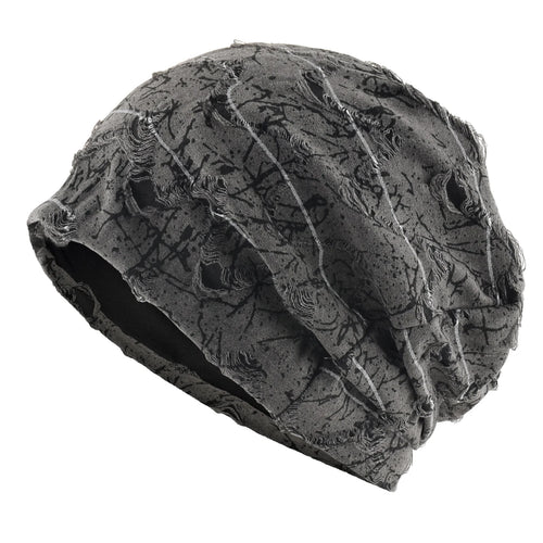Distressed marble print Beanie Men Unisex Vintage Streetwear Hip Hop Hat Women's Spring Fall Knit Cap For Casual Sport
