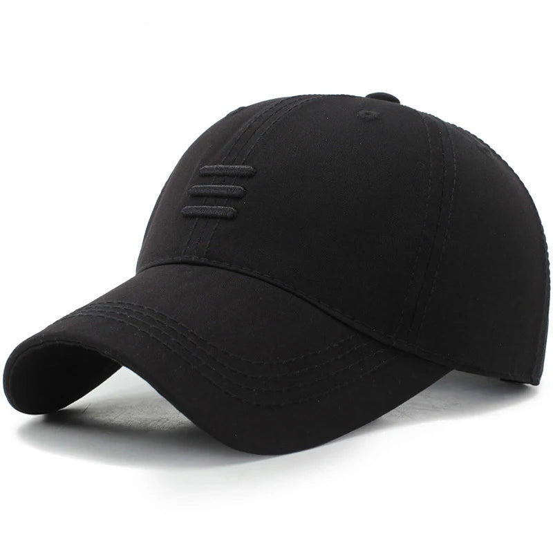 Unisex Three-Line Embroidered Baseball Cap Adjustable Casual Sun Protection Hat