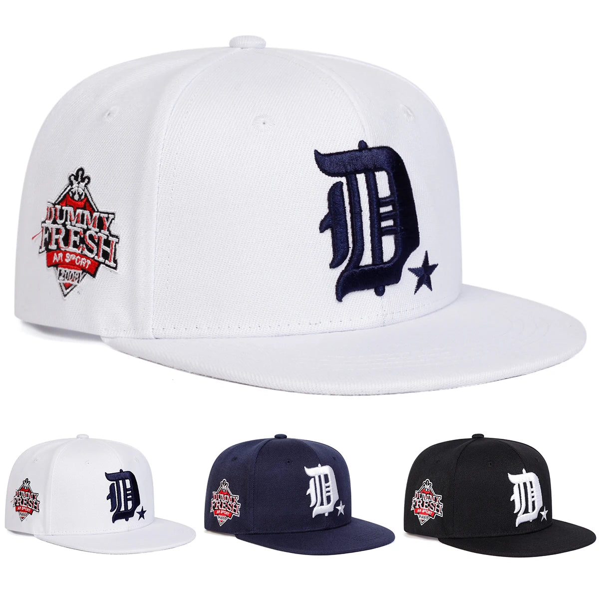 Unisex D Letter Side DUMMY FRESH Embroidery Hip-hop Hats Spring Autumn Outdoor Adjustable Casual Baseball Caps Sunscreen Hat Cap
