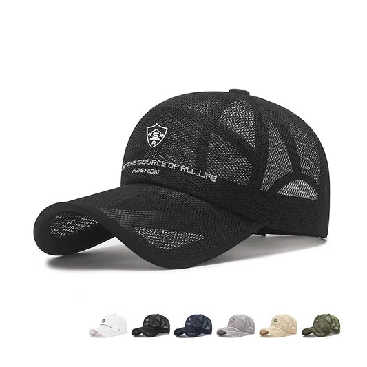 New Summer Women Men Fishing Mesh Sun Hat Caps Female Male Black White Mesh Outdoor Sport Baseball Hats Cap For Women Men