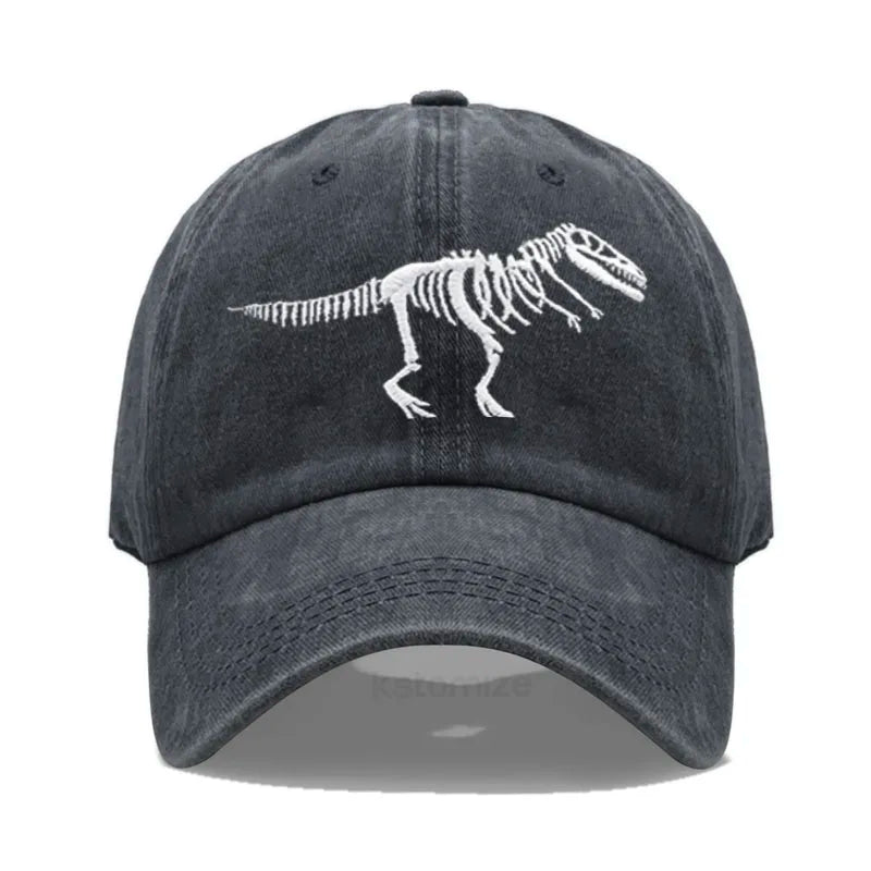 Cotton Baseball Cap for Men Women Unisex Embroidery Dinosaur Tyrannosaurus Rex Dad Hat Protection Outdoor Sports Golf Caps