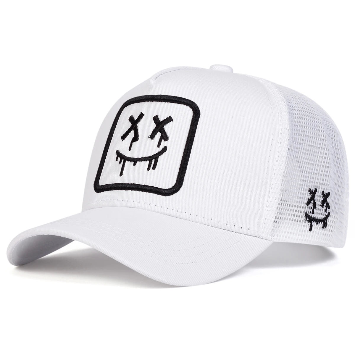 Unisex XX Smiling Face Embroidery Baseball Net Caps Spring and Summer Outdoor Adjustable Casual Hats Sunscreen Hat