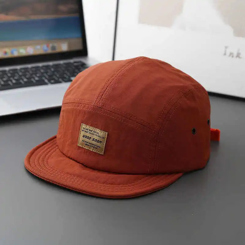 Quick-Drying Japanese Style Short Brim Retro Five-Panel Hat Outdoor Duckbill Cap Four Seasons Soft Brim Baseball Cap
