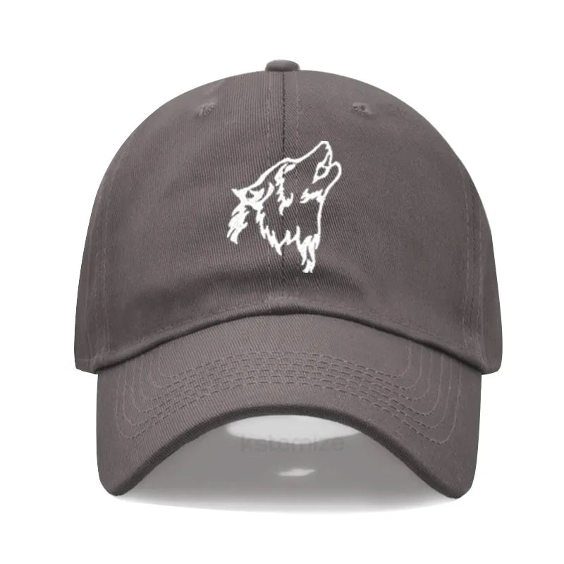 Women's Baseball Cap Men's Washed Cotton Wolf Howl Embroidery Embroidery Dad Hat Sport Golf Caps For Man Sun Hats Dropshipping