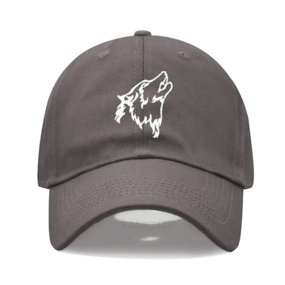 Women's Baseball Cap Men's Washed Cotton Wolf Howl Embroidery Embroidery Dad Hat Sport Golf Caps For Man Sun Hats Dropshipping