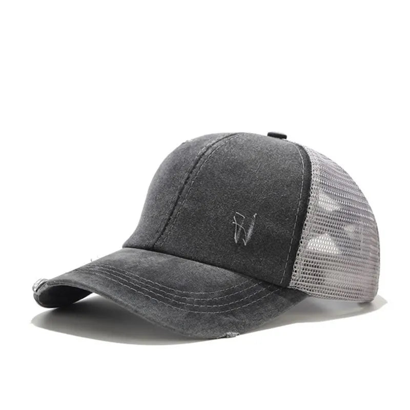 Spring Summer Soft Baseball Cap For Women Vintage Washed Cotton Ponytail Caps Men Blank Denim Sport Trucker Sun Hats Gorras