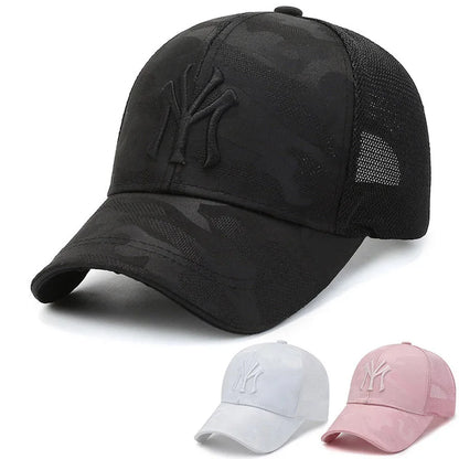Men’s Camouflage Embroidered Baseball Cap Breathable Mesh Casual Summer Hat